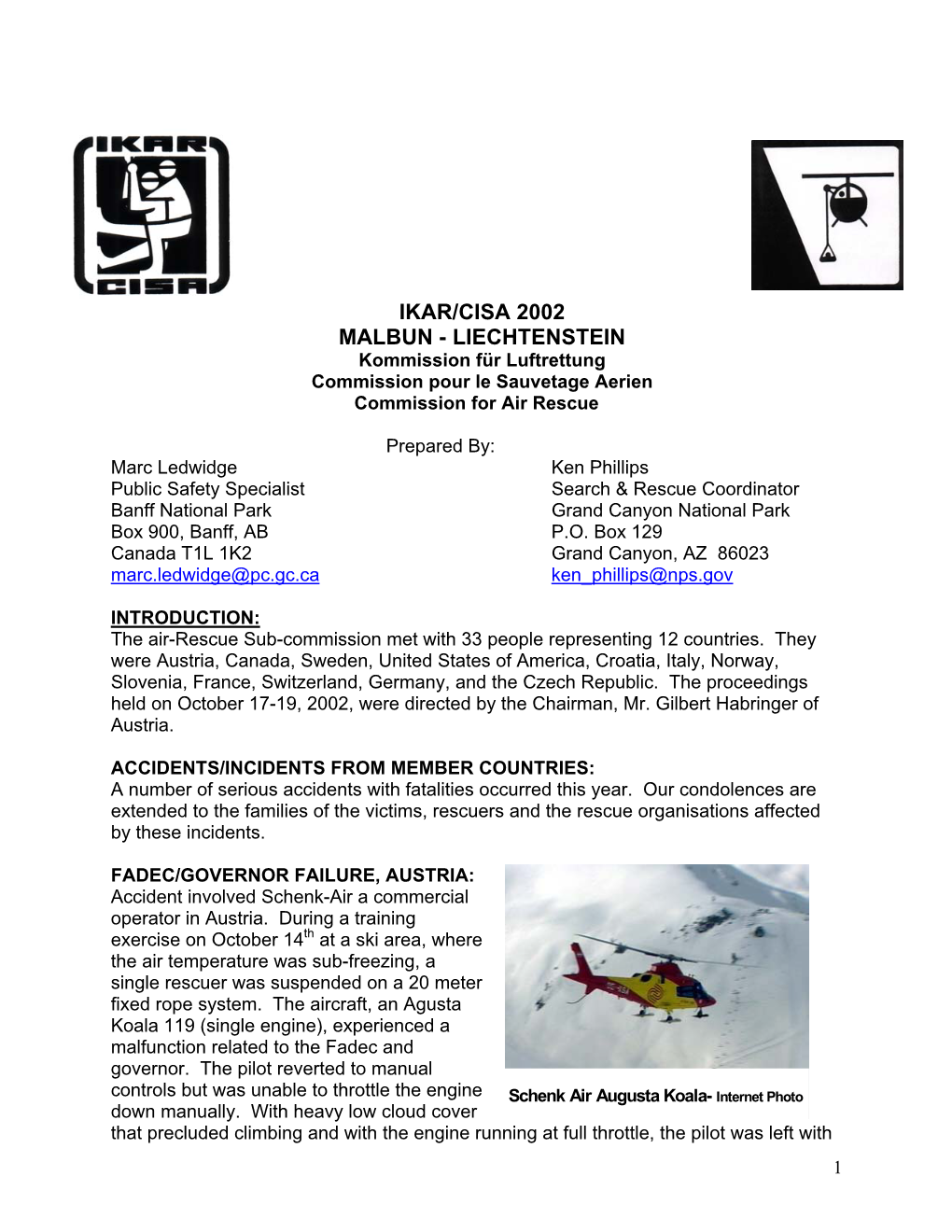 2002 ICAR Air Rescue Report