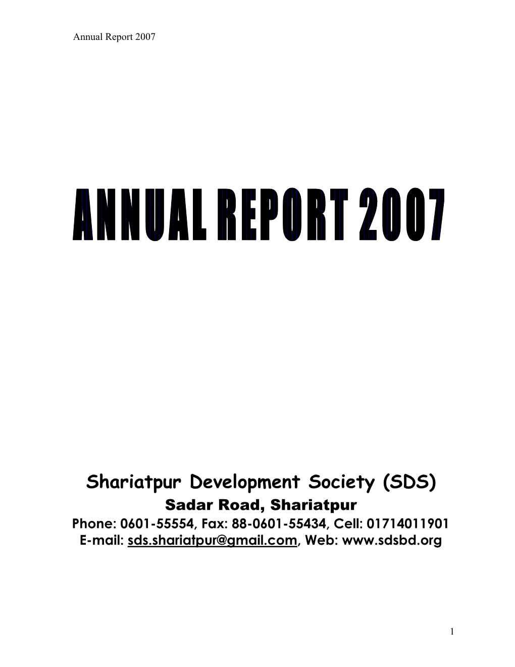 Shariatpur Development Society (SDS)