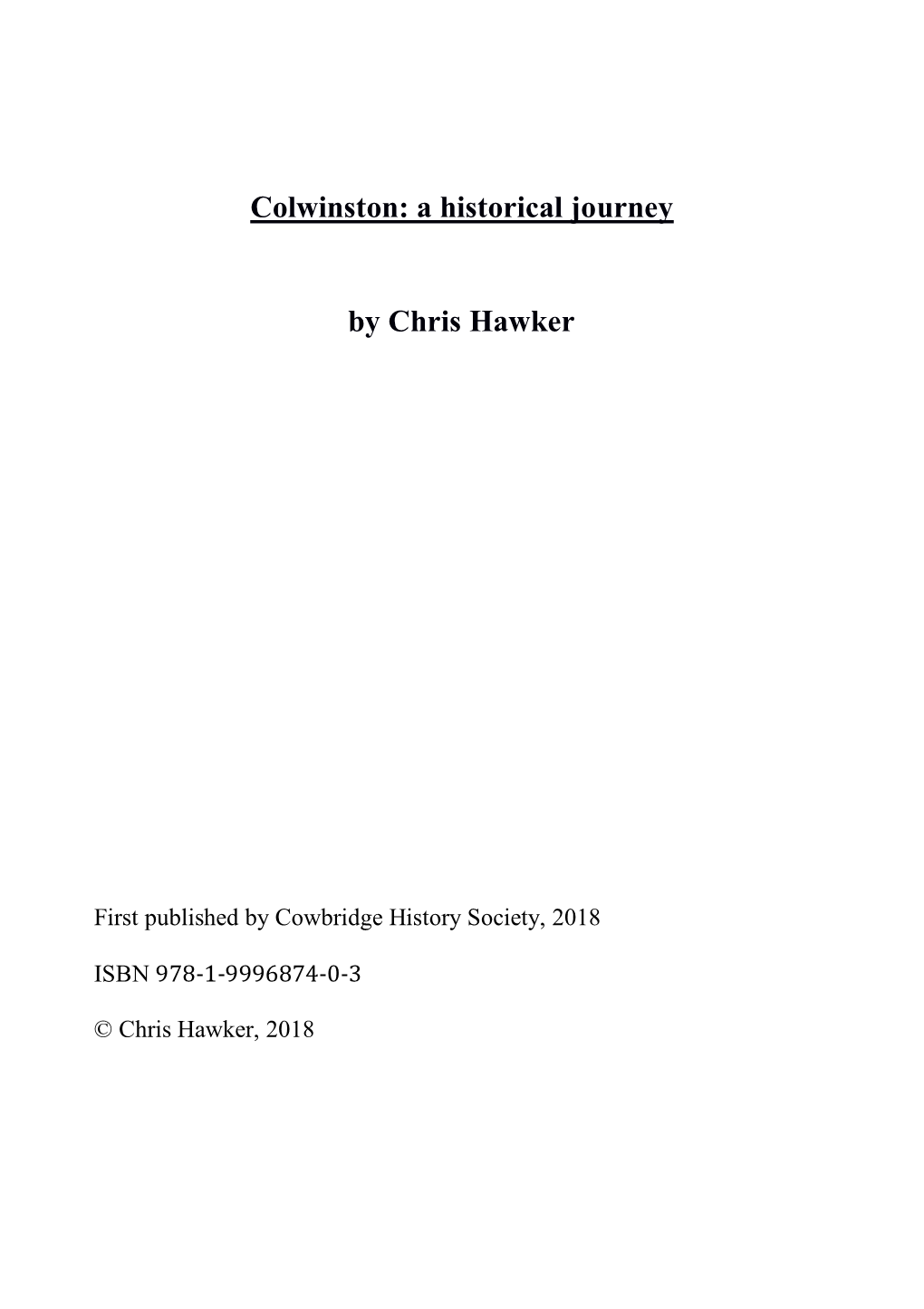 Colwinston: a Historical Journey