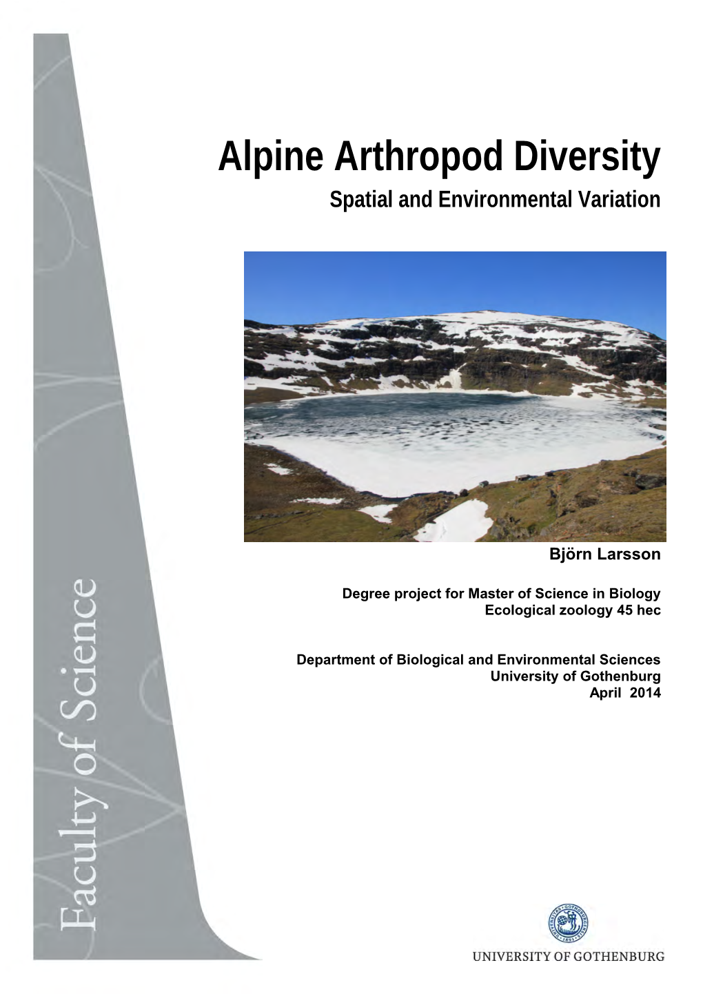 Alpine Arthropod Diversity Spatial and Environmental Variation
