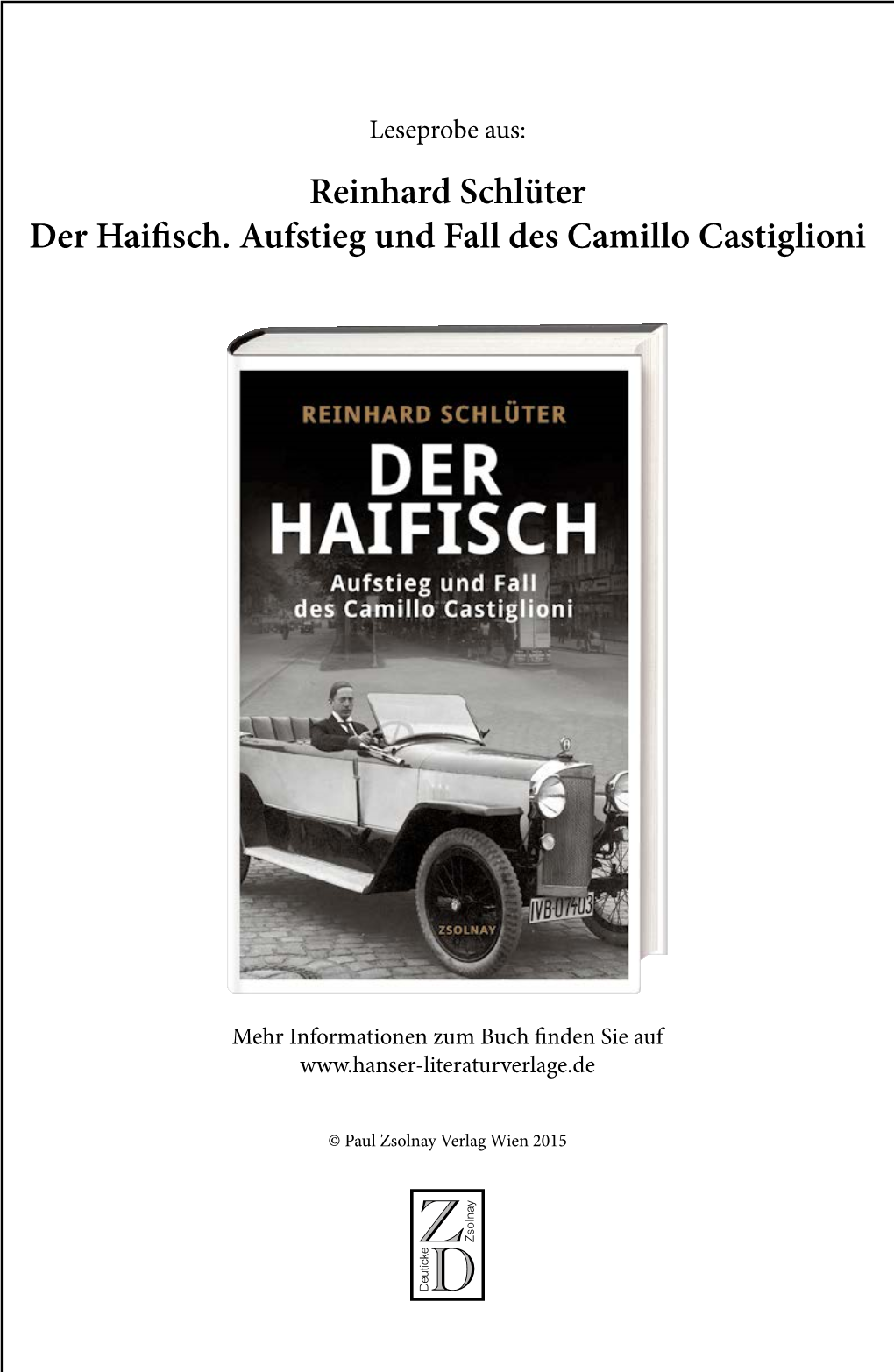 Der Haifisch. Aufstieg Und Fall Des Camillo Castiglioni