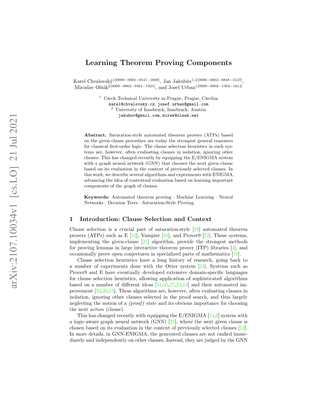 Learning Theorem Proving Components