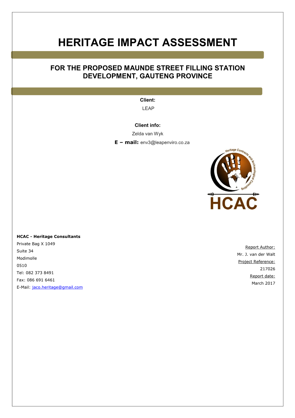 Archaeological Impact Assessment