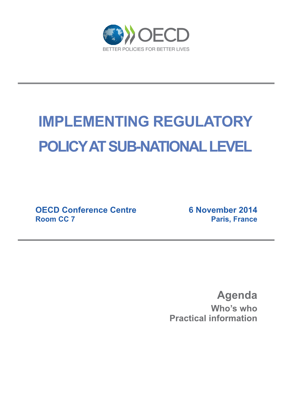 Implementing Regulatory Policy at Sub-National Level