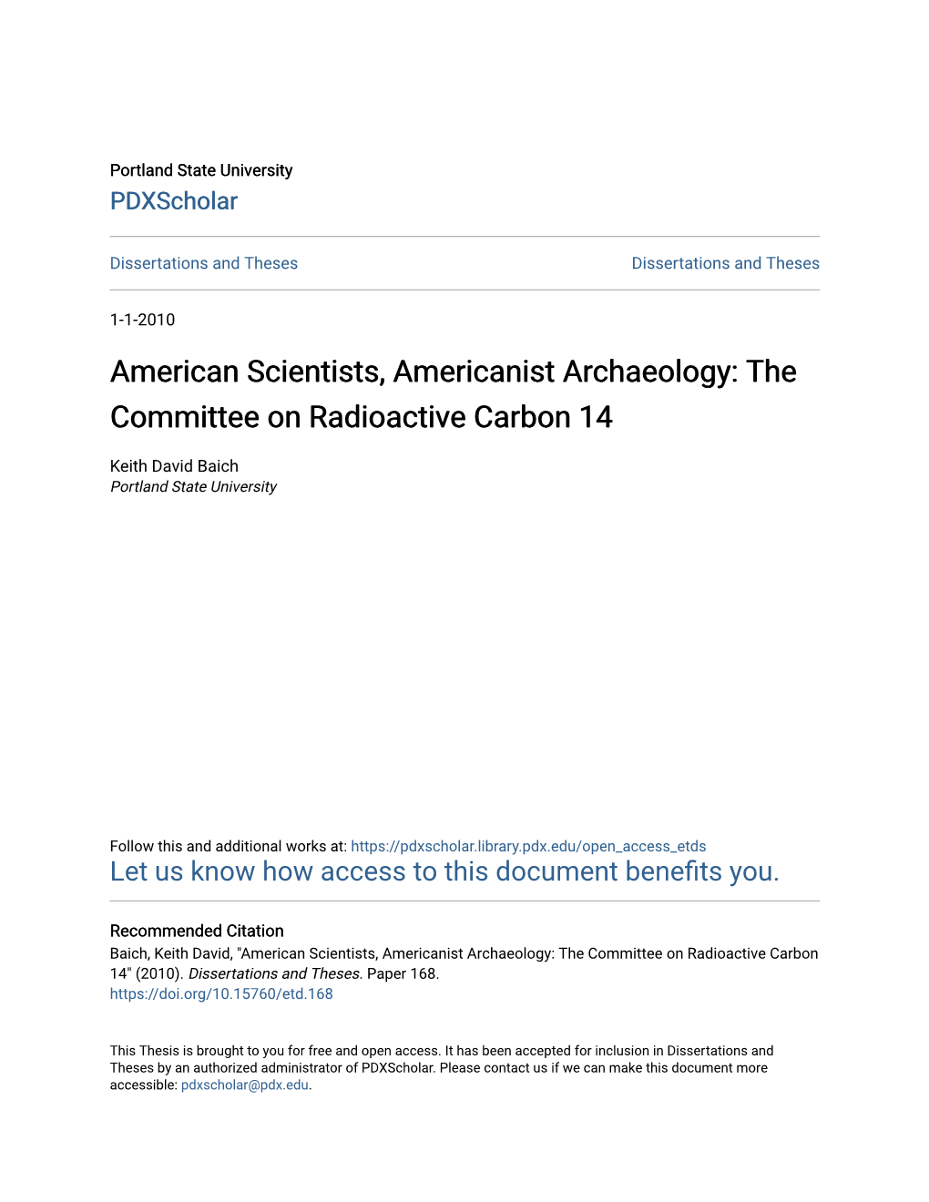 American Scientists, Americanist Archaeology: the Committee on Radioactive Carbon 14