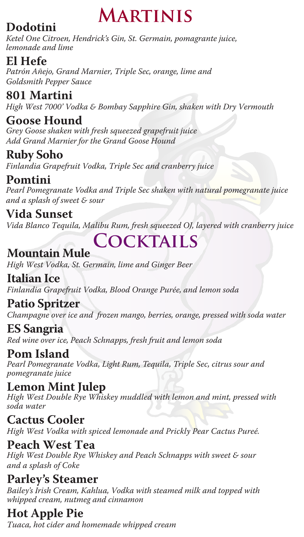 Cocktails Martinis