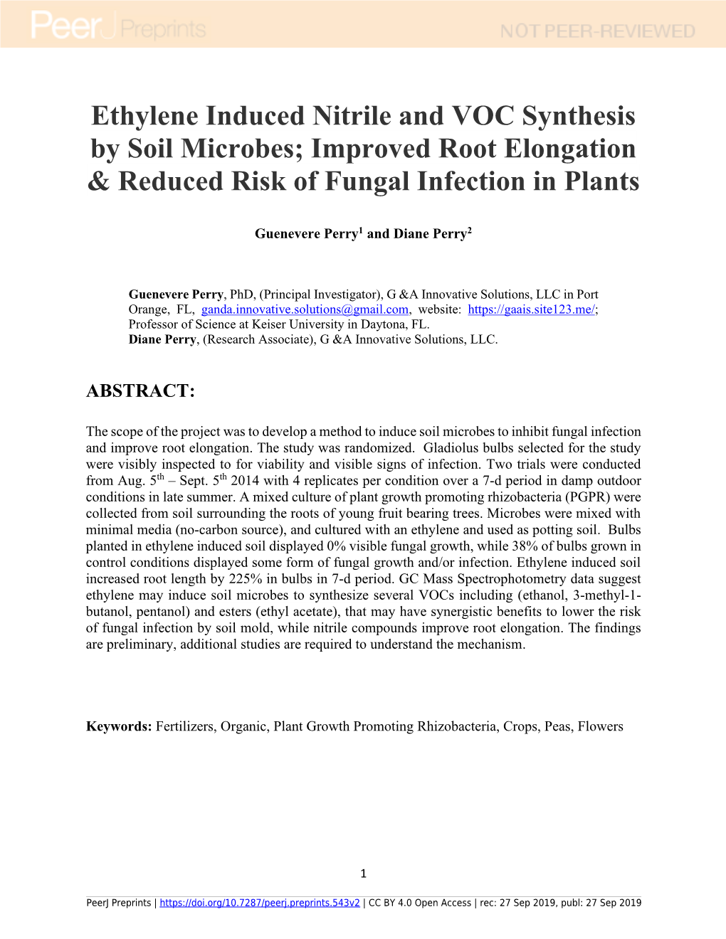 Ethylene Induced Nitrile and VOC Synthesis by Soil Microbes; Improved Root Elongation & Reduced Risk of Fungal Infection in Plants