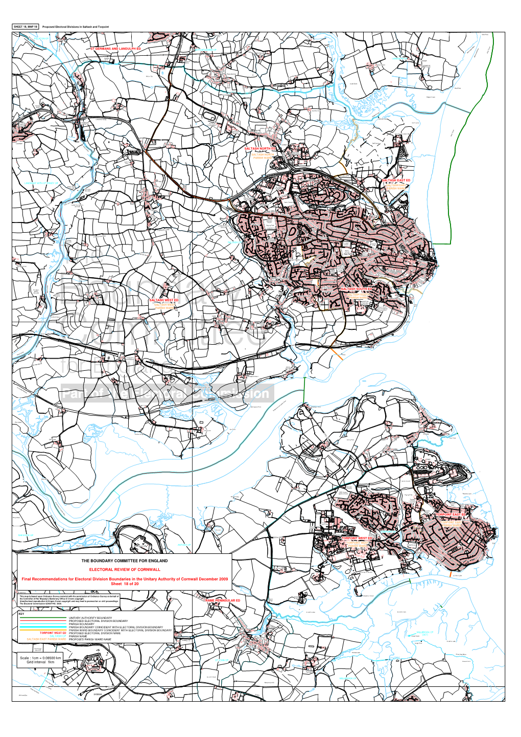 MAP 18 Proposed Electoral Divisions in Saltash and Torpoint