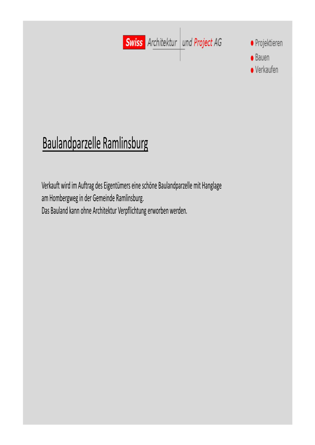 Dossier Baulandparzelle Ramlinsburg