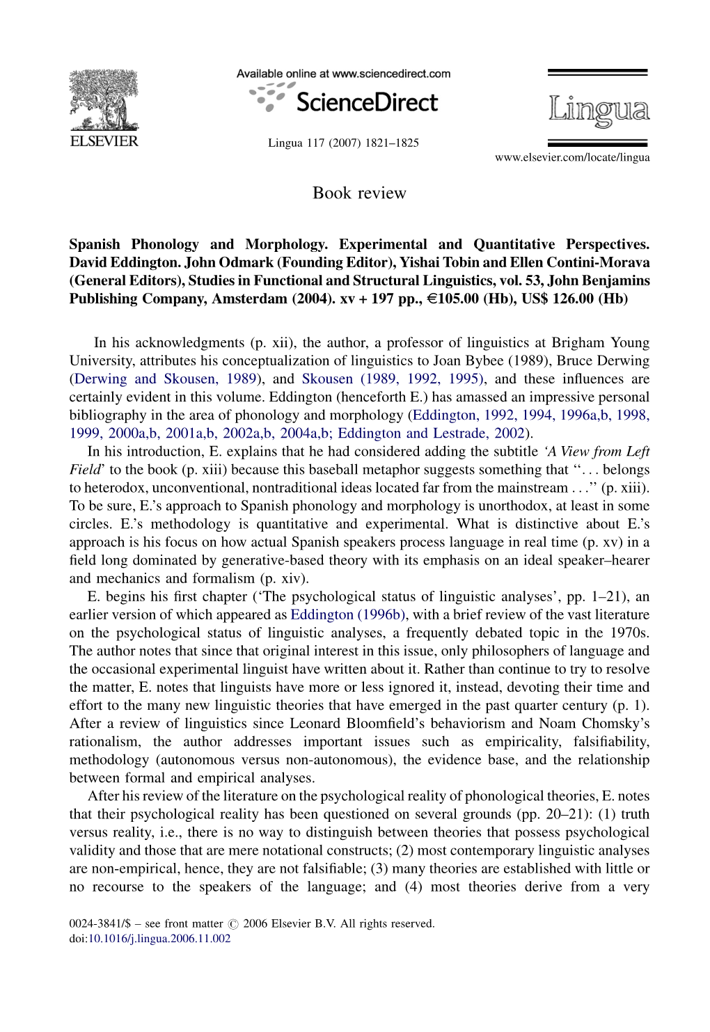 Review of Spanish Phonology and Morphology