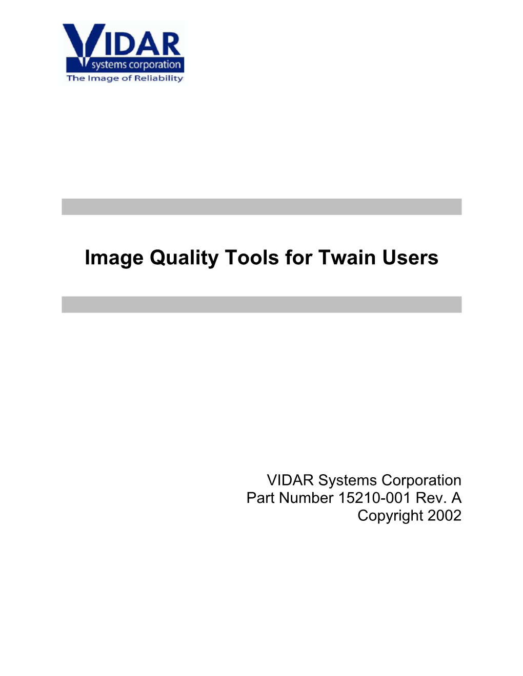 Image Quality Tools for Twain Users