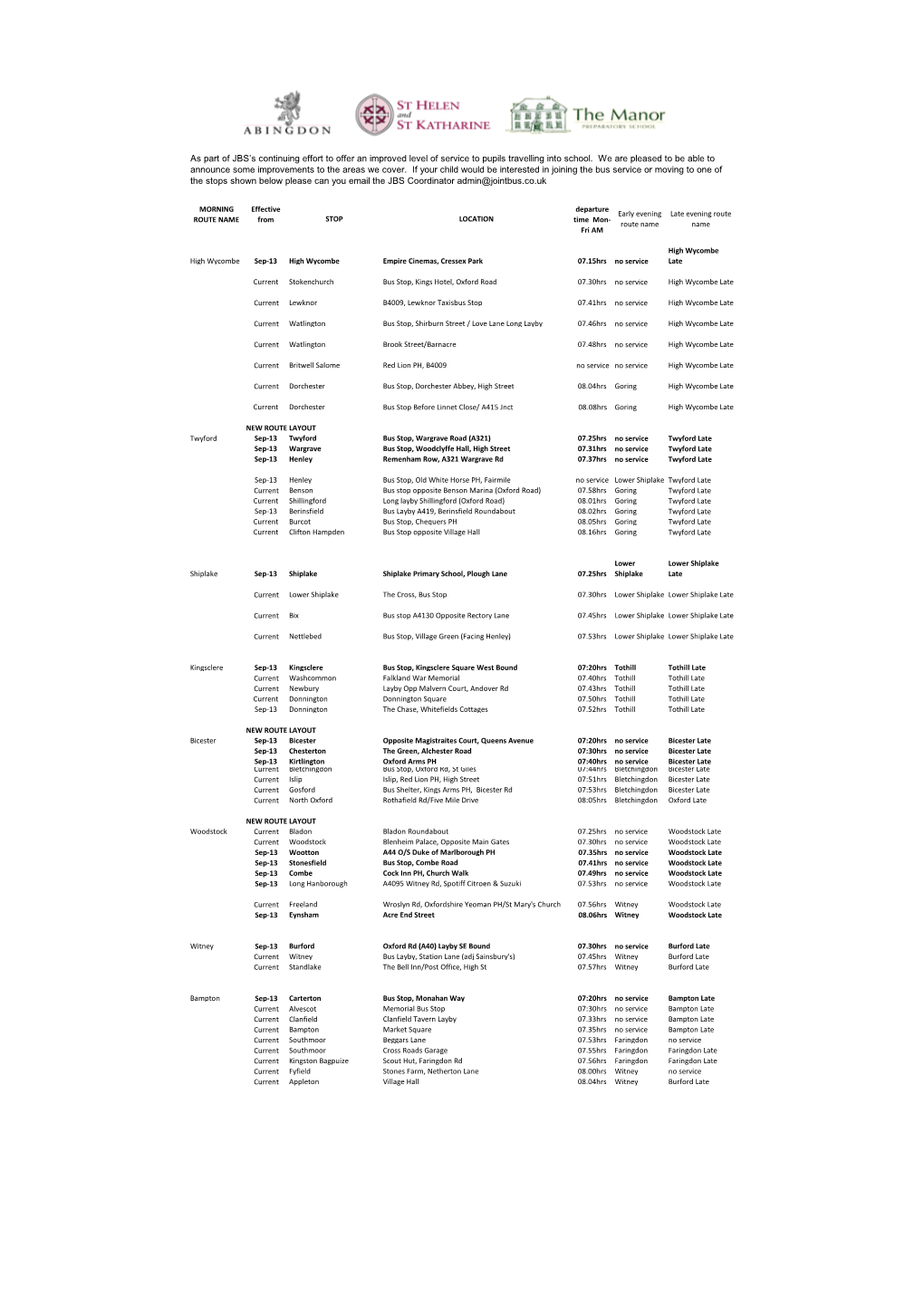 Route Improvements Sept 2013.Pdf