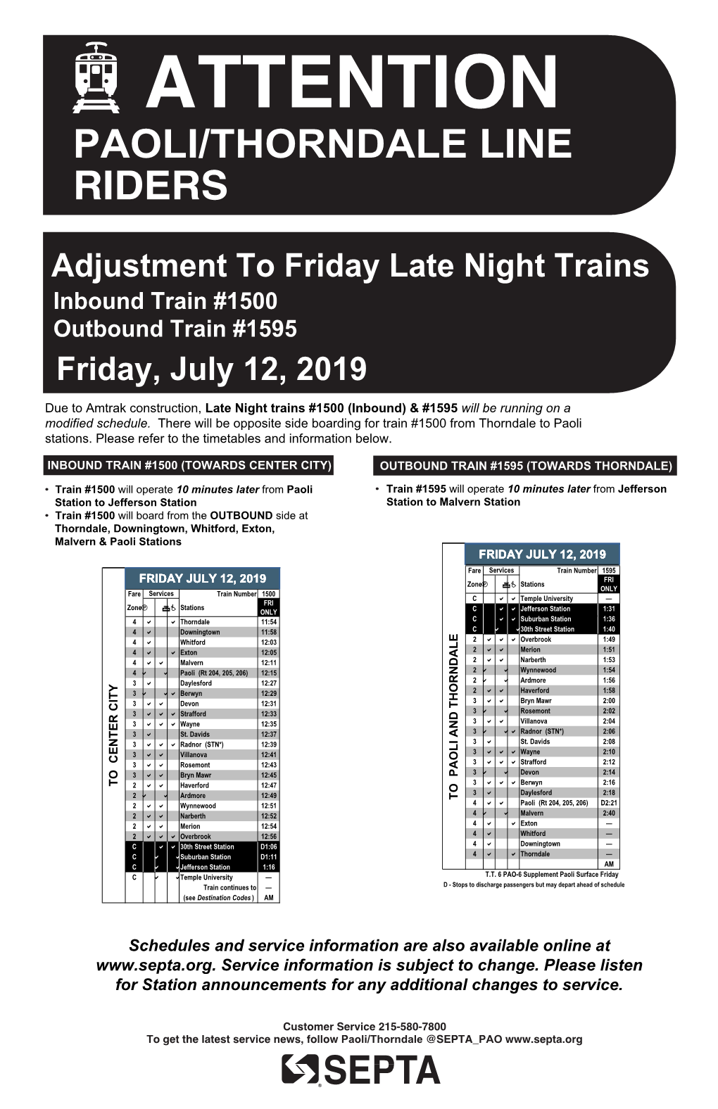 Paoli/Thorndale Line Riders