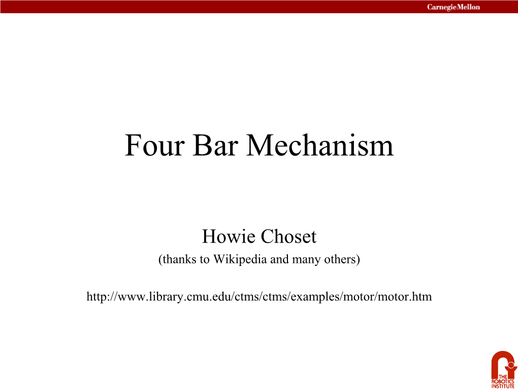 Four Bar Mechanisms