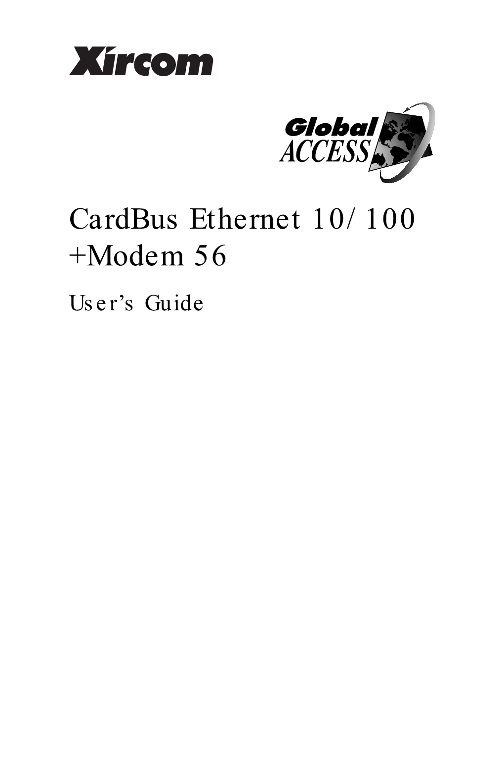 Cardbus Ethernet 10/100 +Modem 56 User’S Guide August 1998