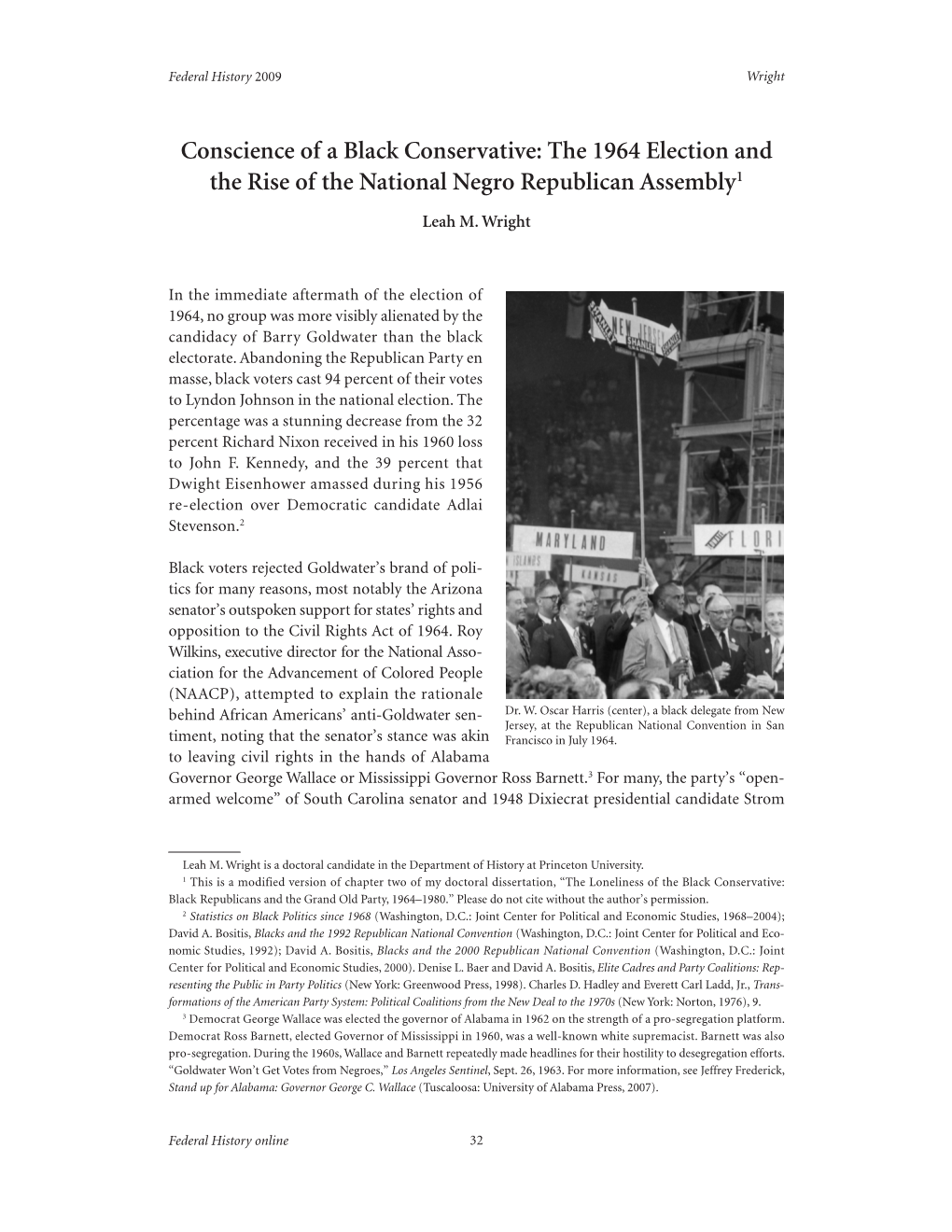 The 1964 Election and the Rise of the National Negro Republican Assembly 1