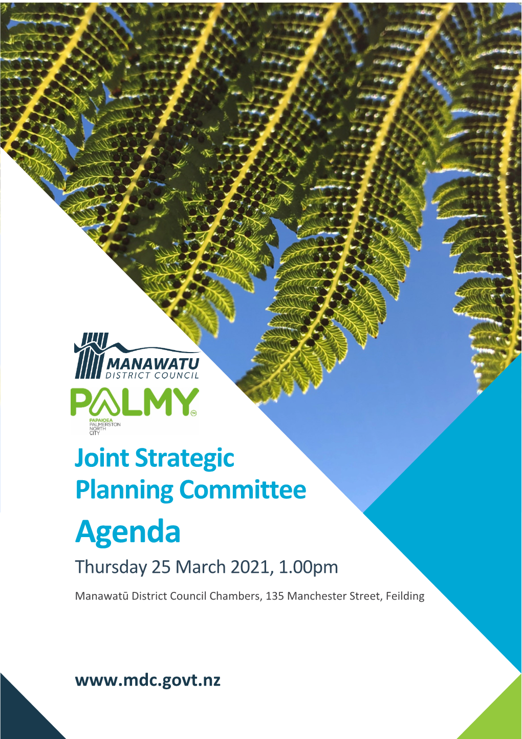 Agenda Thursday 25 March 2021, 1.00Pm Manawatū District Council Chambers, 135 Manchester Street, Feilding