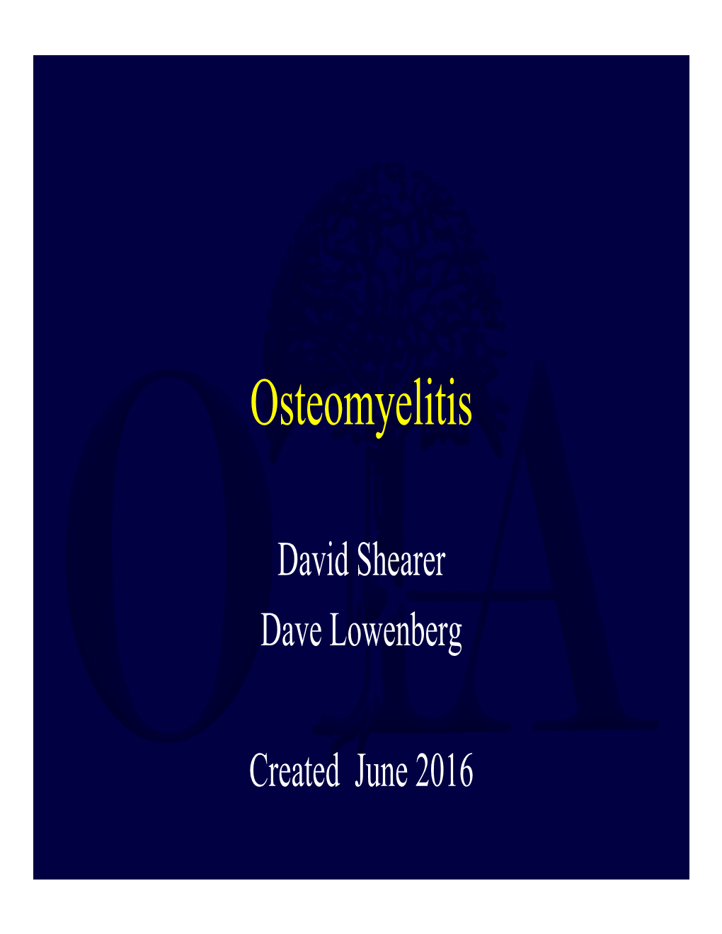 Osteomyelitis Pathophysiology and Treatment Decisions 2017