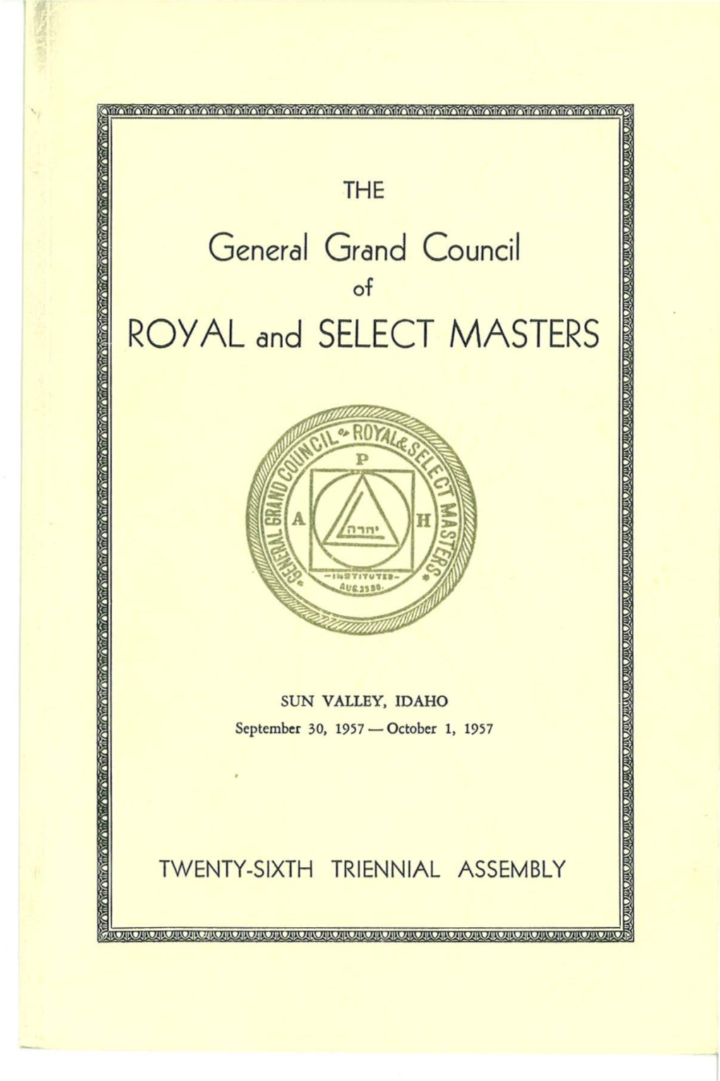 General Grand Council ROY AL and SELECT MASTERS