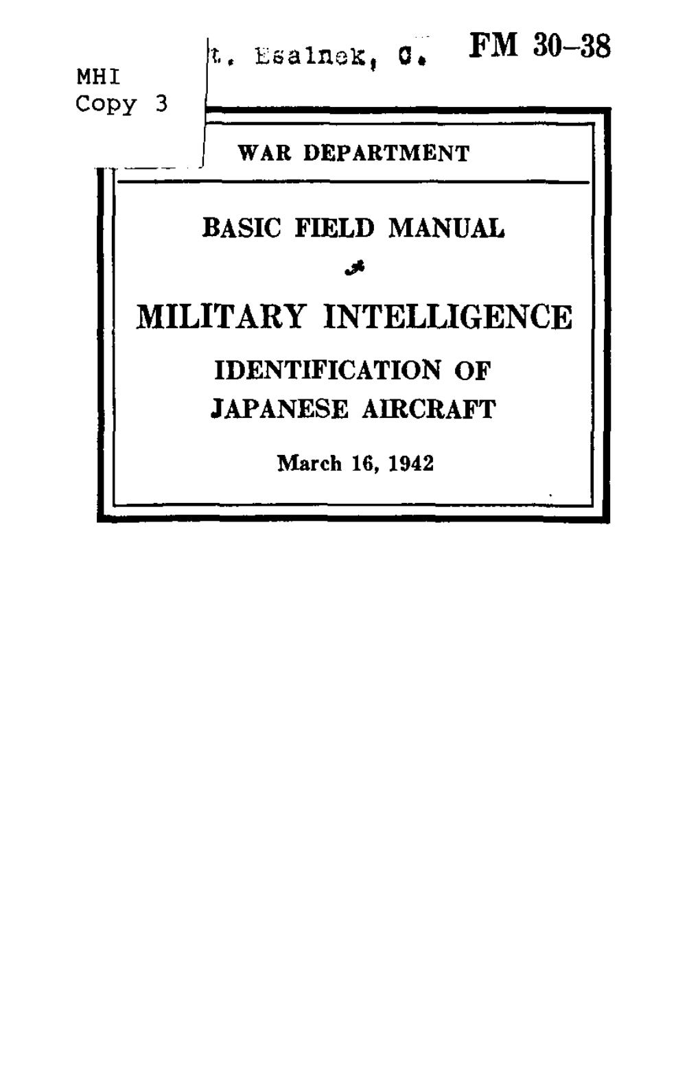 Fm 30-38 Military Intelligence