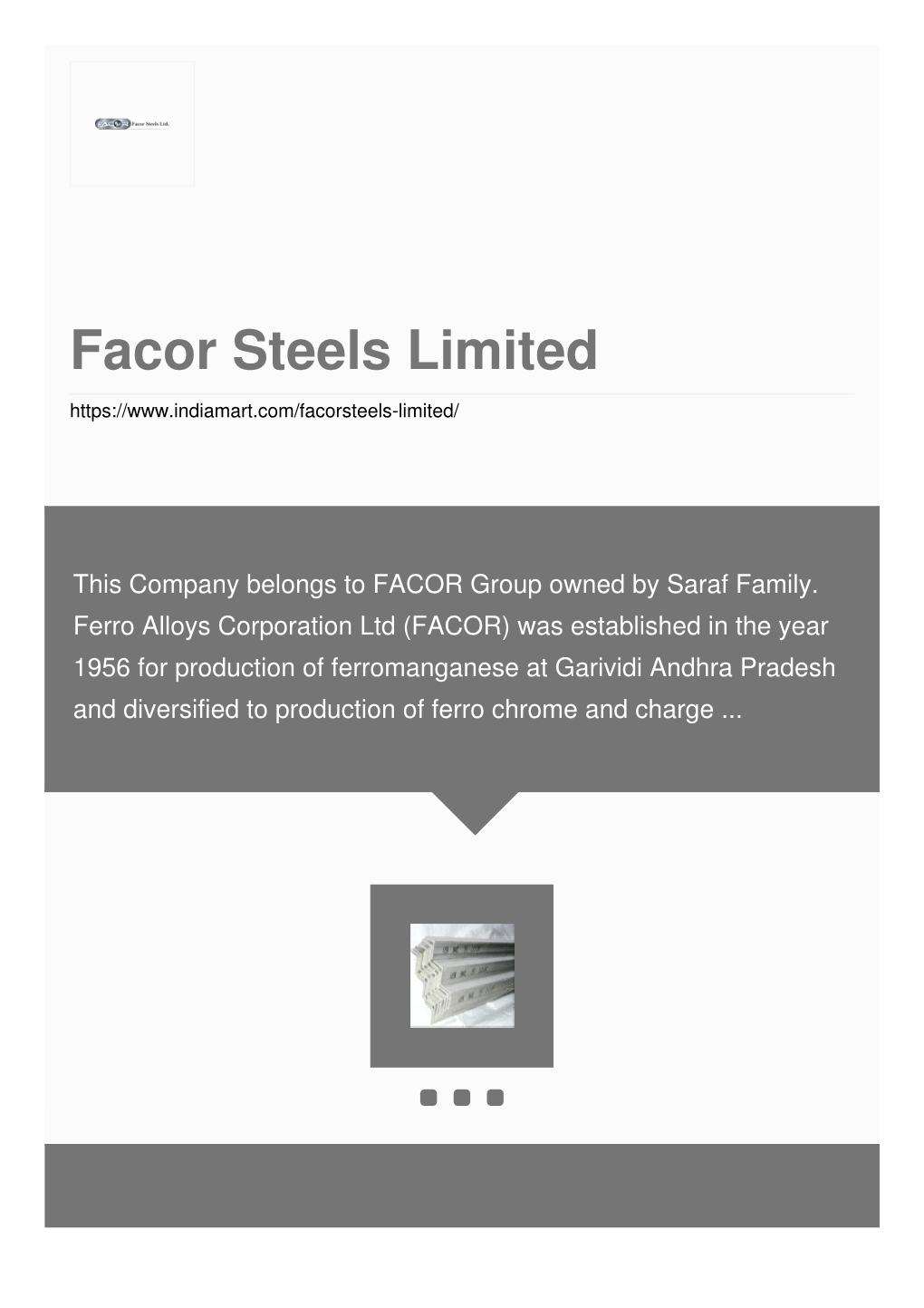 Facor Steels Limited