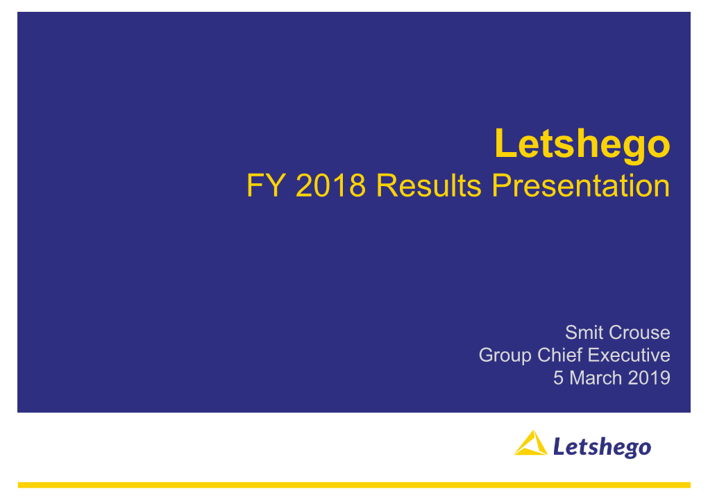 Letshego 2018 Group Results