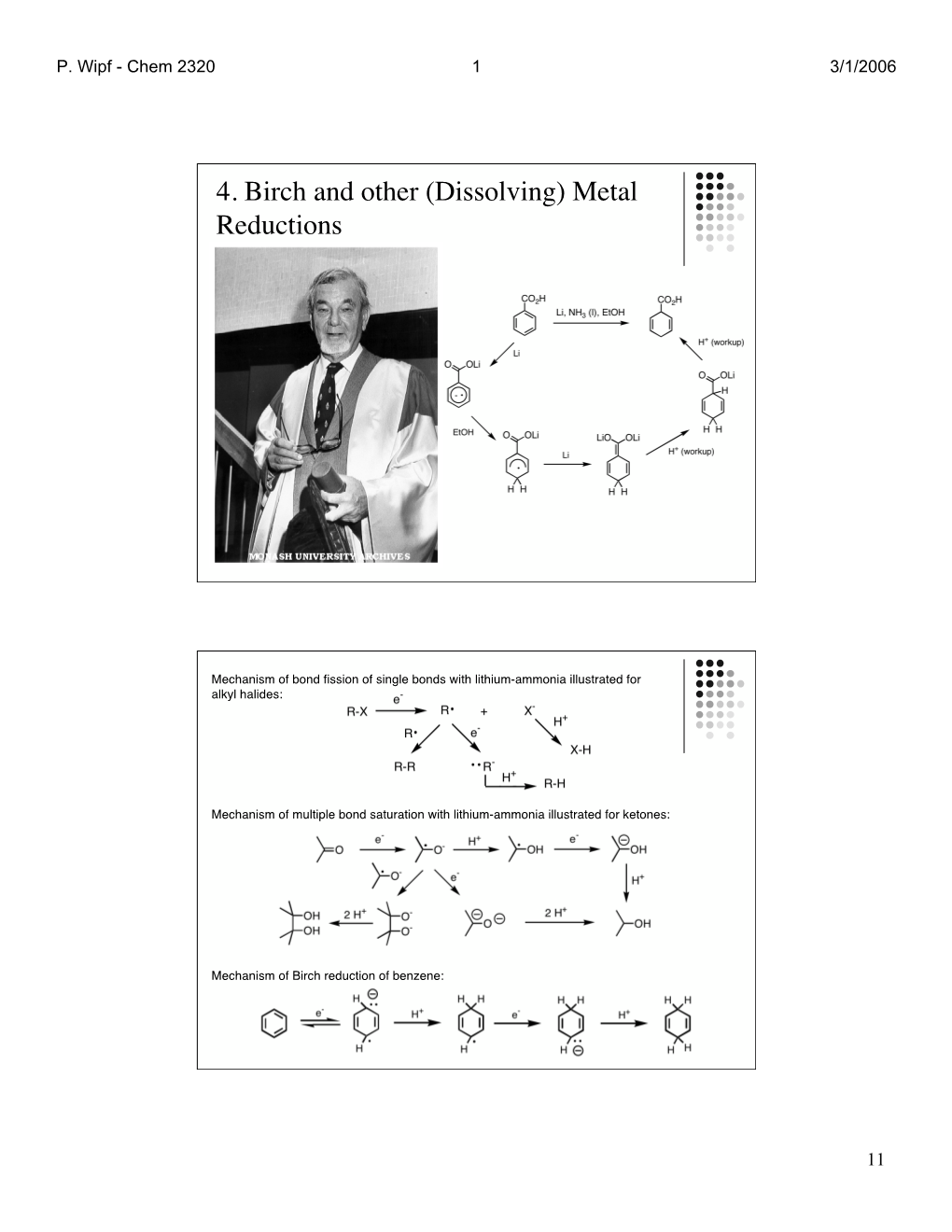 4. Birch and Other (Dissolving) Metal Reductions