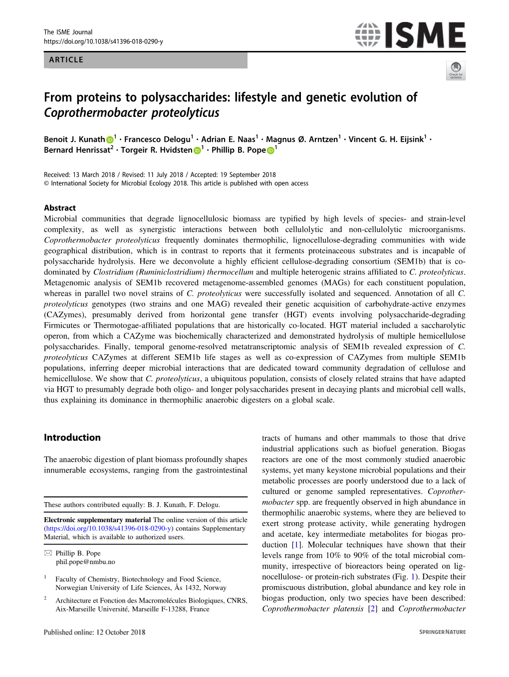 Coprothermobacter Proteolyticus