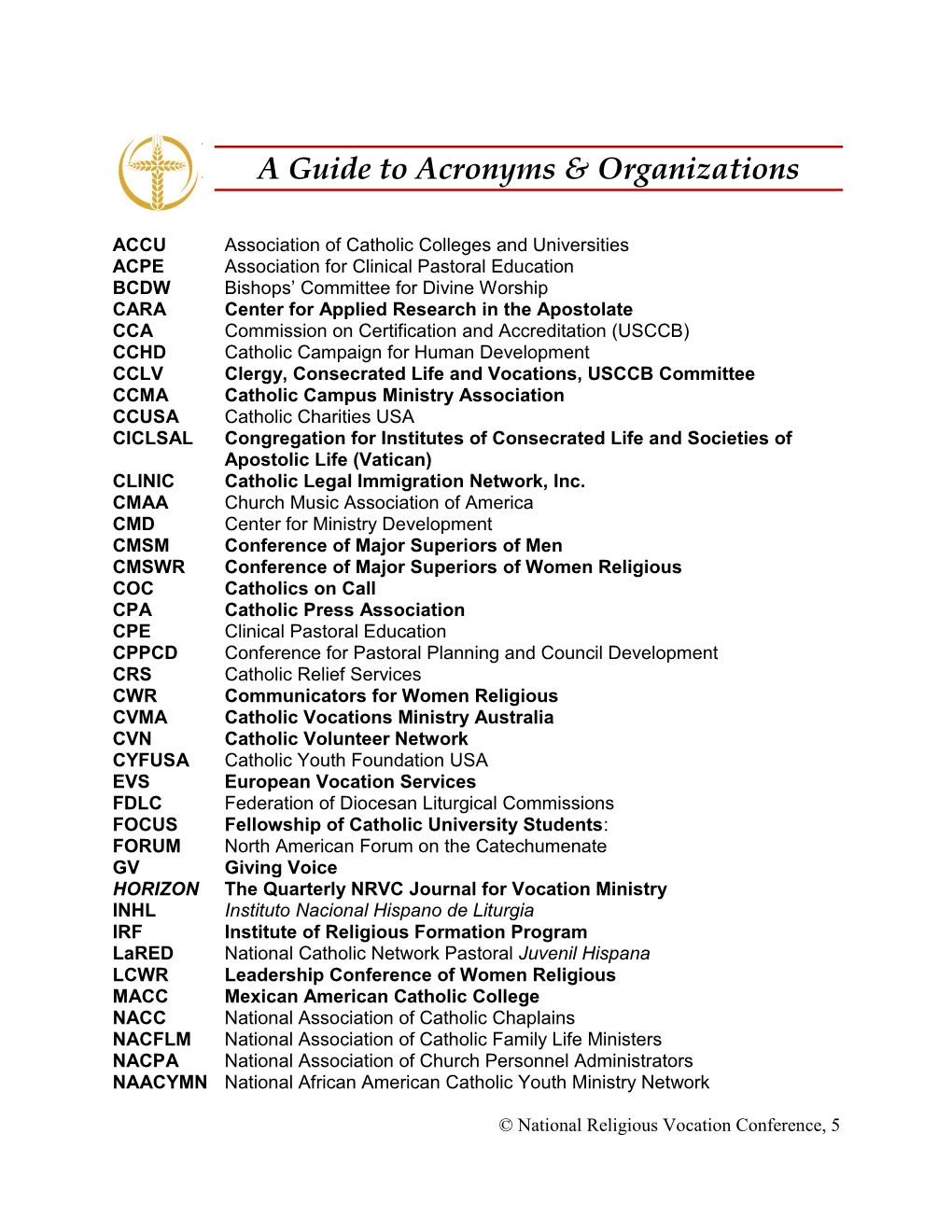 A Guide to Acronyms & Organizations