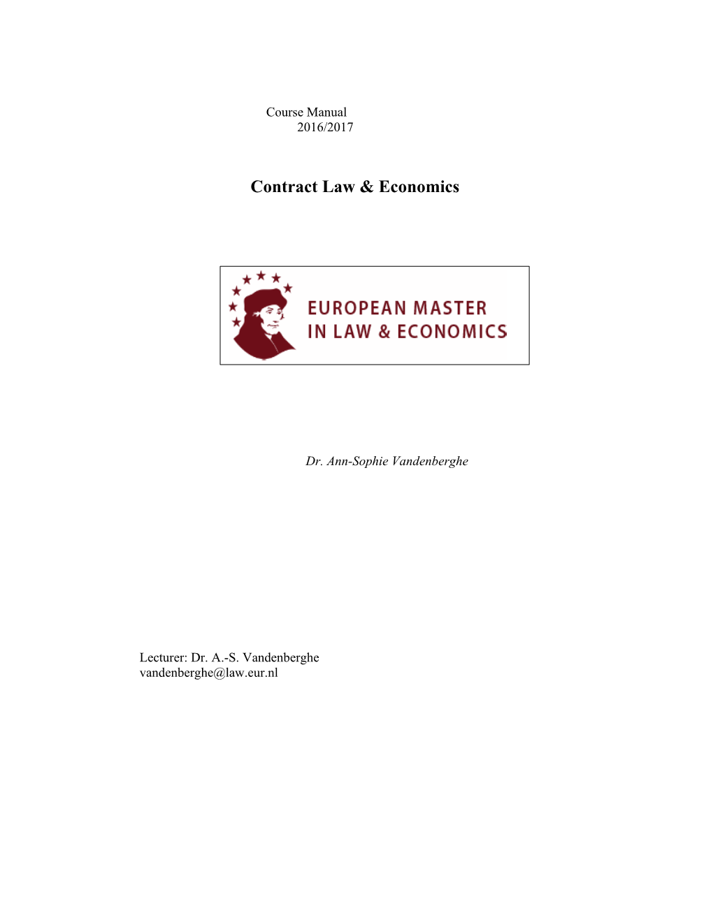 Contract Law & Economics