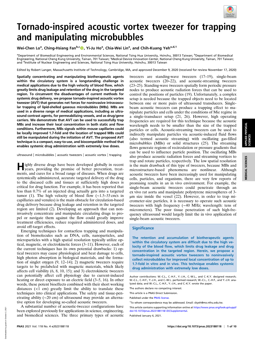 Tornado-Inspired Acoustic Vortex Tweezer for Trapping and Manipulating Microbubbles