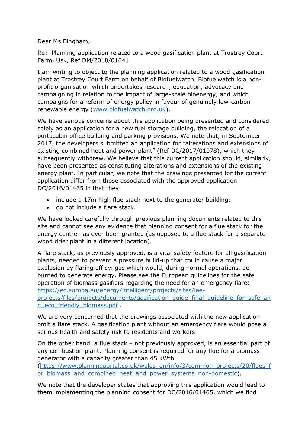 Planning Application Related to a Wood Gasification Plant at Trostrey Court Farm, Usk, Ref DM/2018/01641