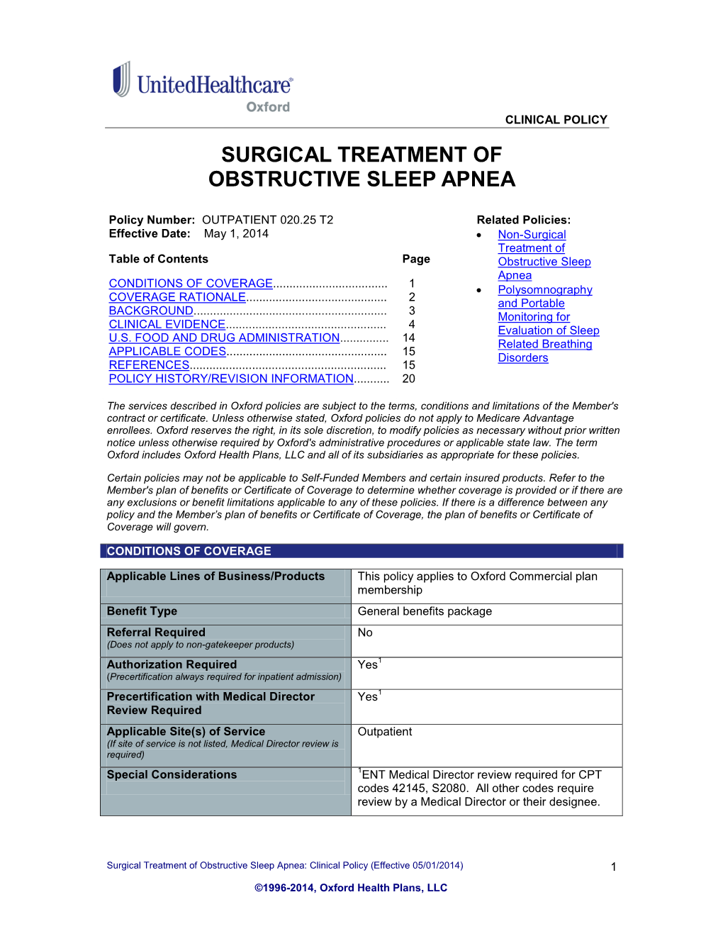 Surgical Treatment of Obstructive Sleep Apnea