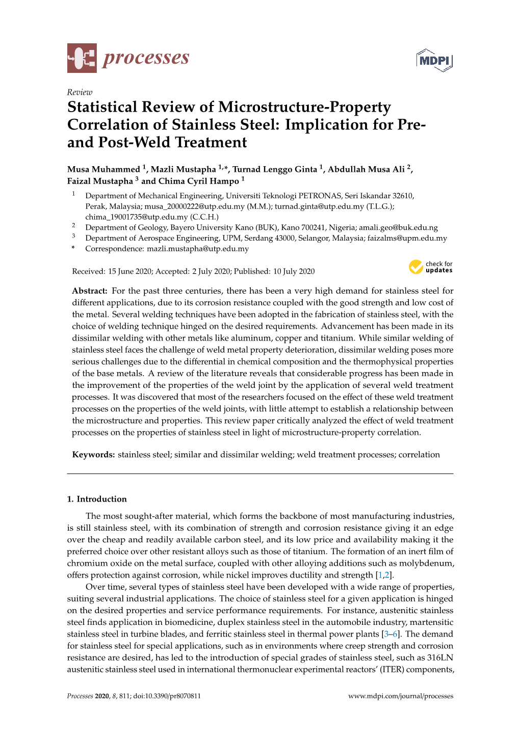 Statistical Review of Microstructure-Property Correlation of Stainless Steel: Implication for Pre- and Post-Weld Treatment