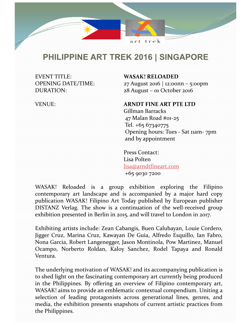 Philippine Art Trek 2016 | Singapore