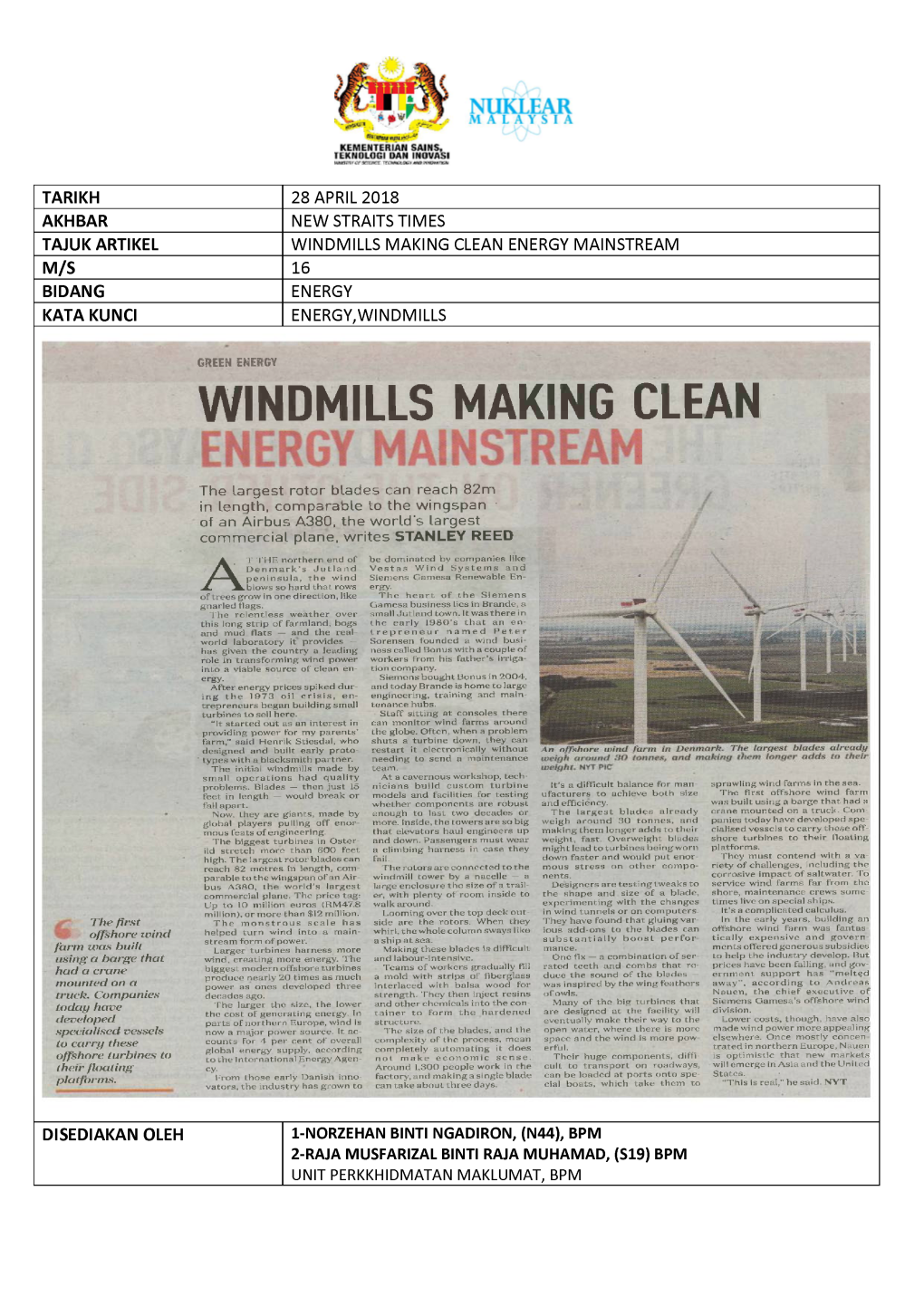 Windmills Making Clean Energy Mainstream M/S 16 Bidang Energy Kata Kunci Energy,Windmills