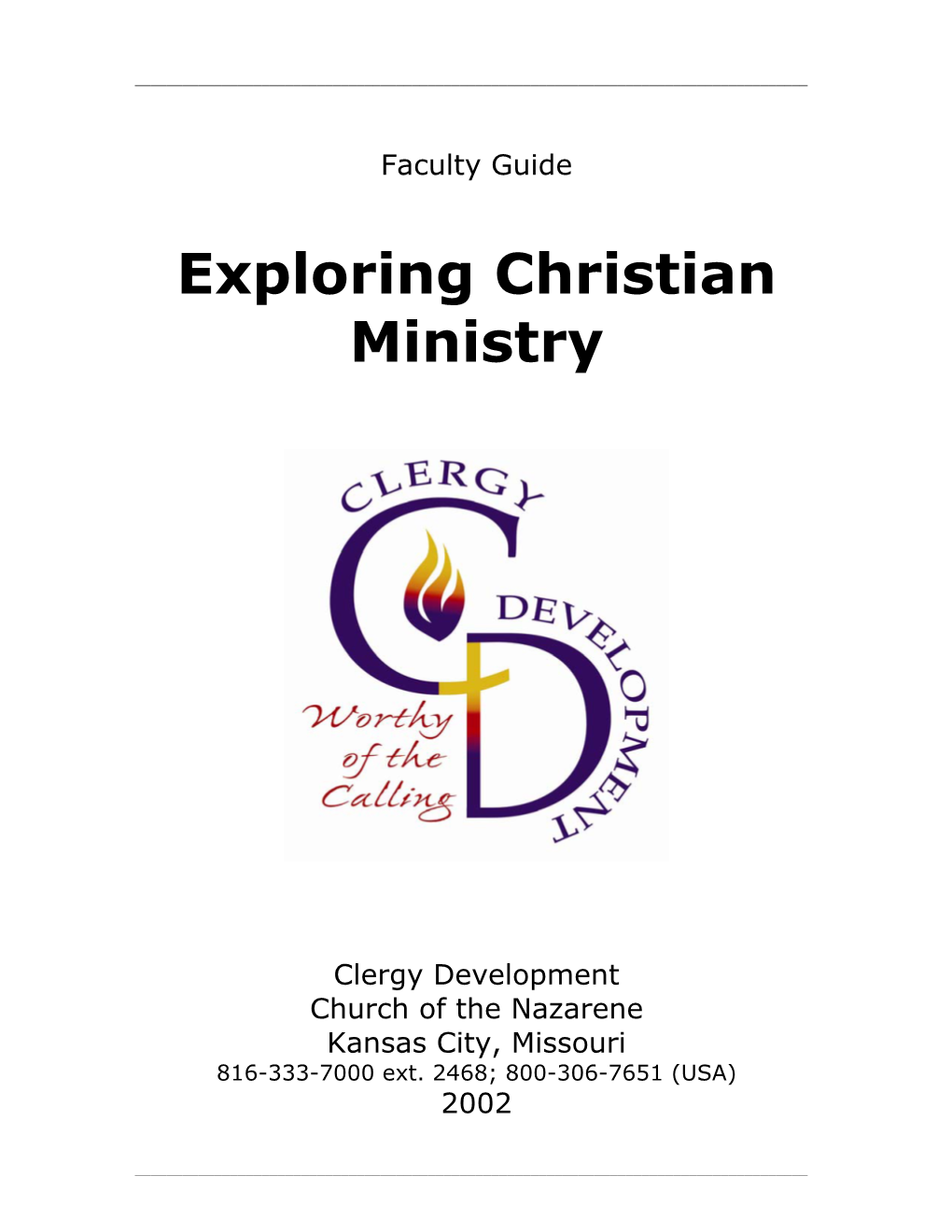 Exploring Christian Ministry