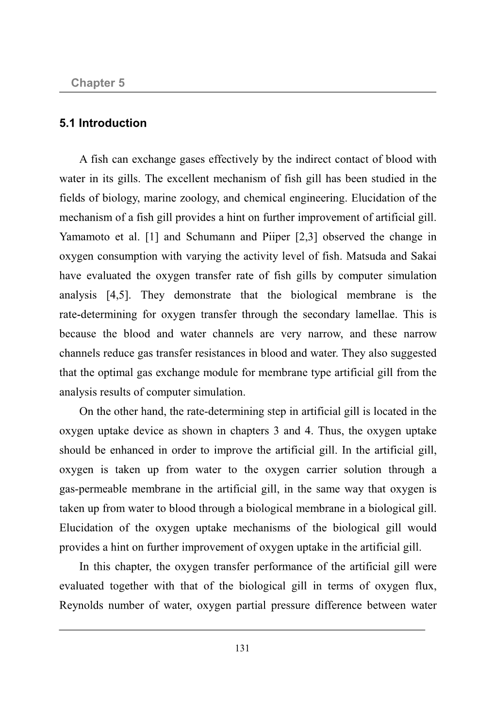 Chapter 5 5.1 Introduction a Fish Can Exchange Gases Effectively by The