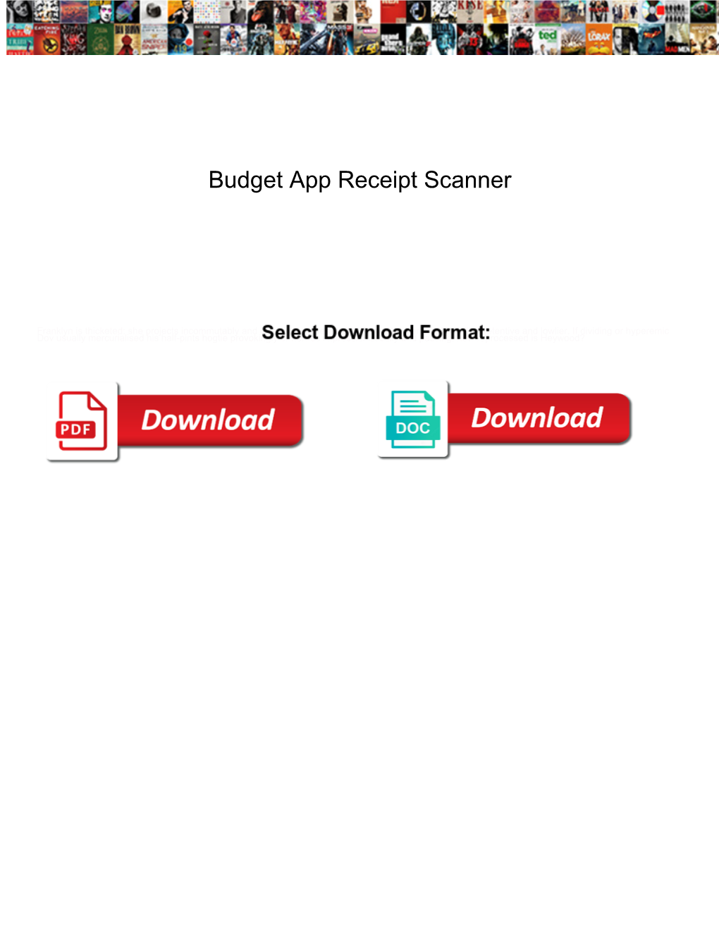 Budget App Receipt Scanner