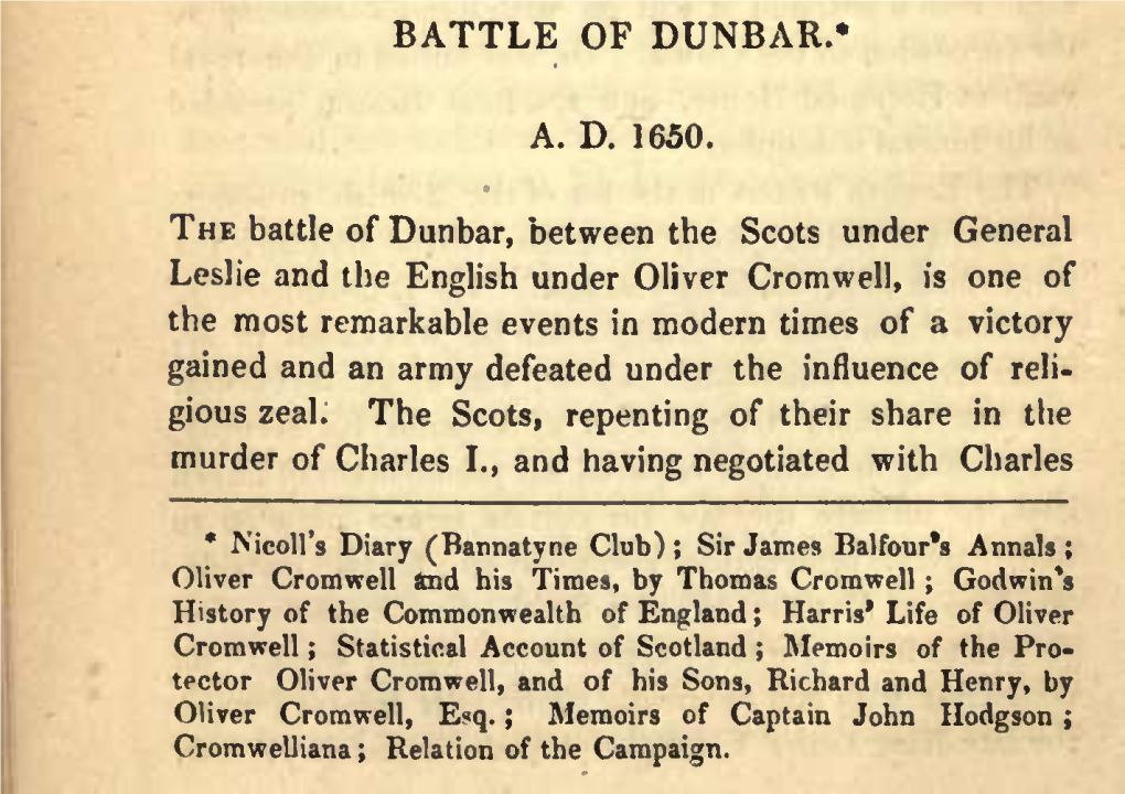 Battle of Dunbar."