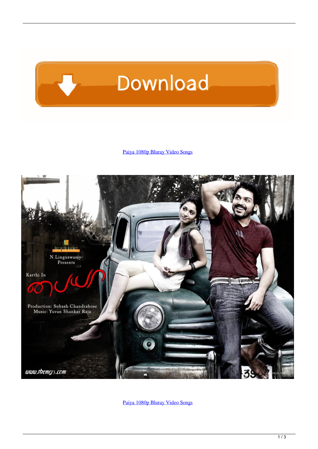 Paiya 1080P Bluray Video Songs