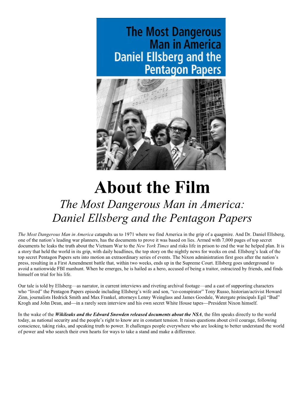 Daniel Ellsberg and the Pentagon Papers