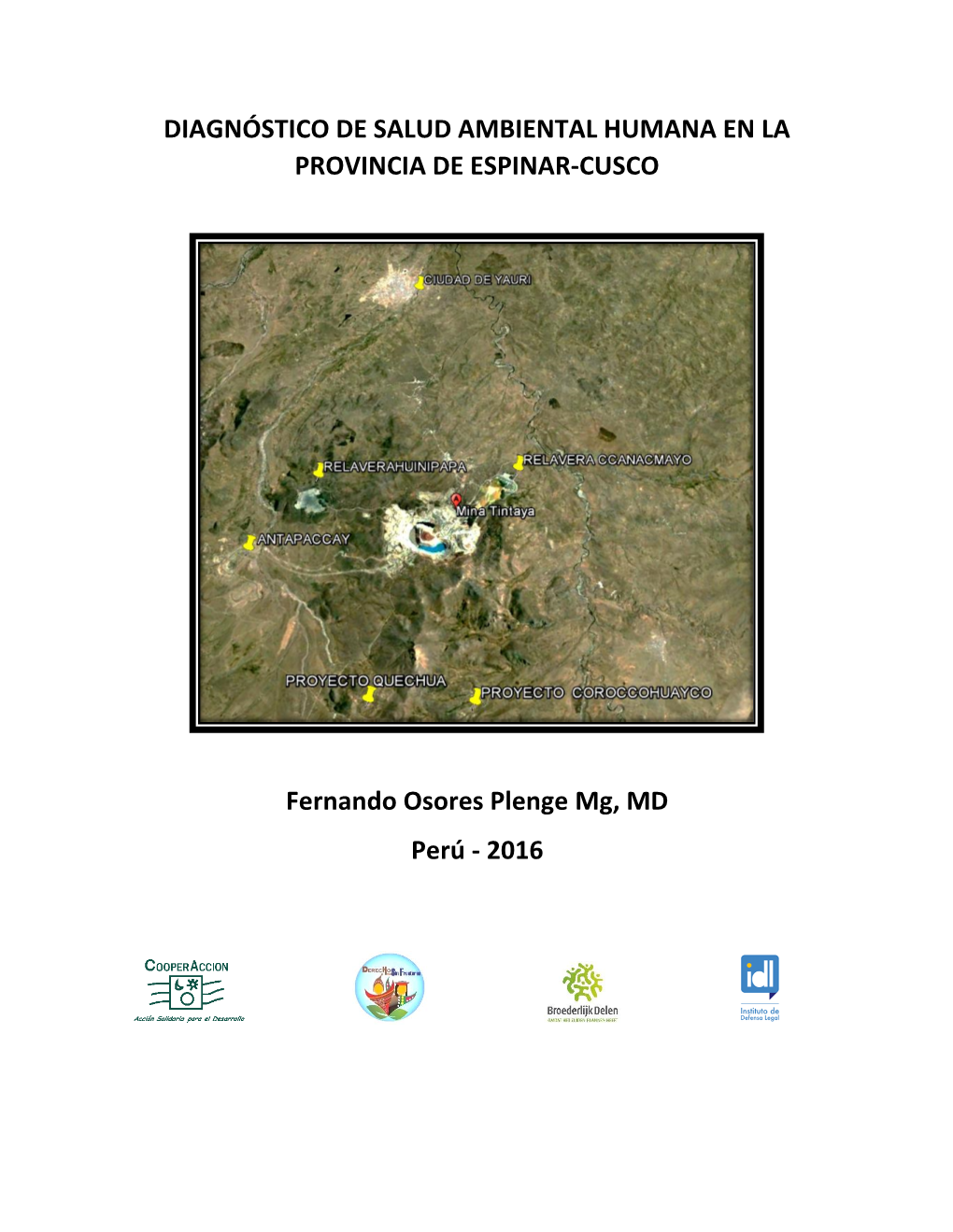 Diagnóstico De Salud Ambiental Humana En La Provincia De Espinar-Cusco