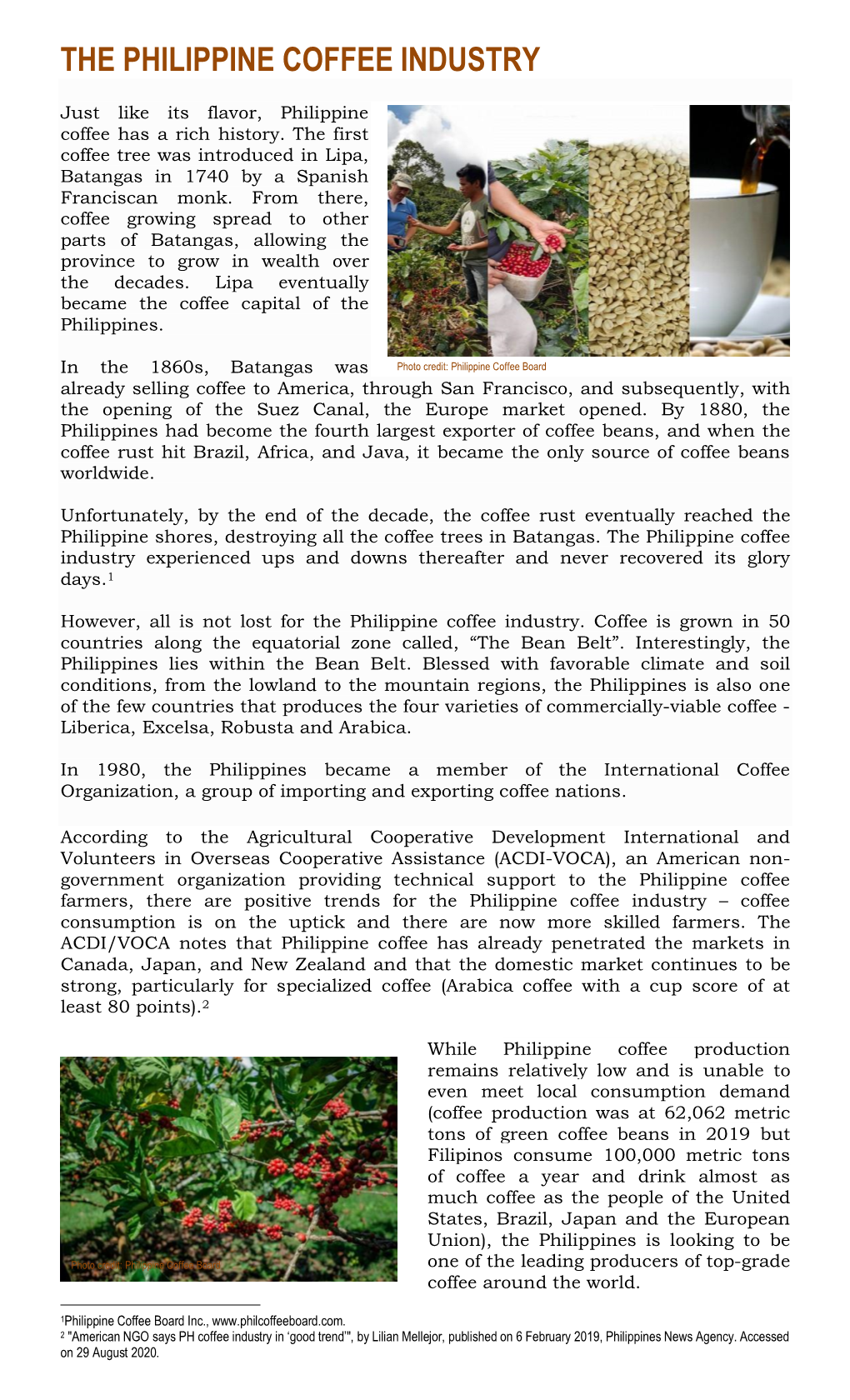 The Philippine Coffee Industry