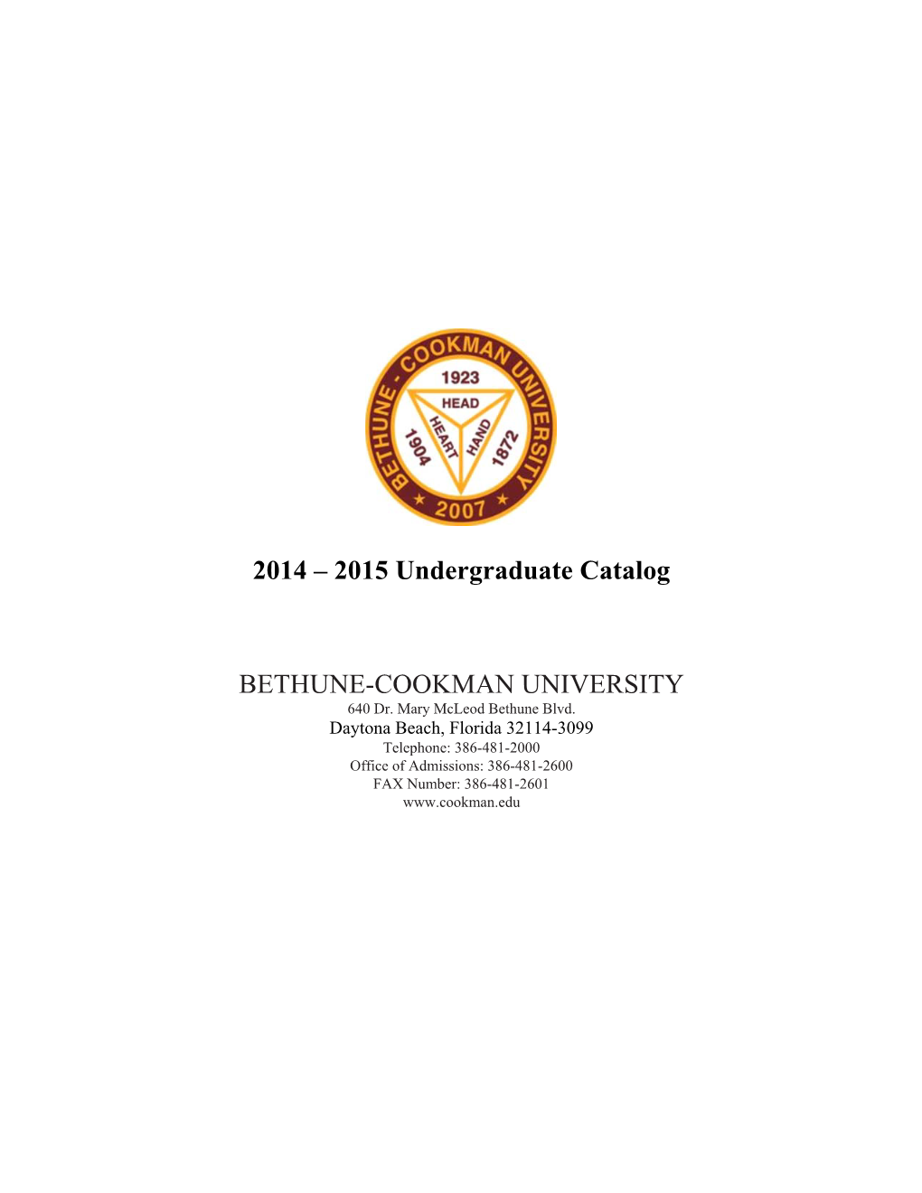 2015 Undergraduate Academic Catalog