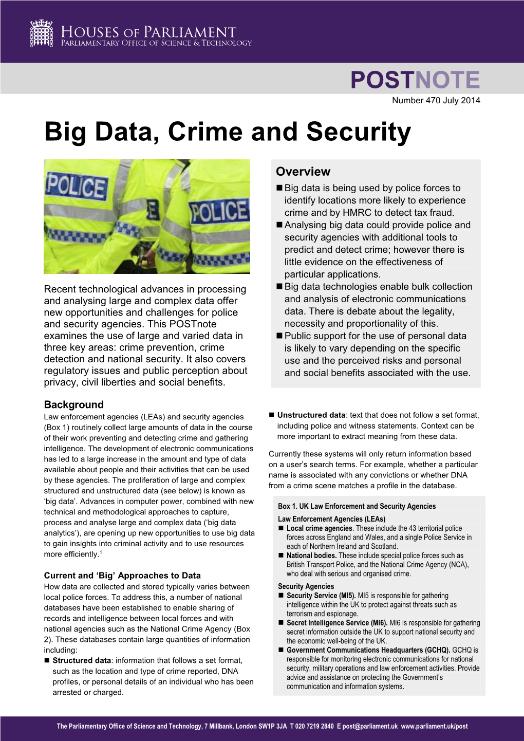 Big Data, Crime and Security