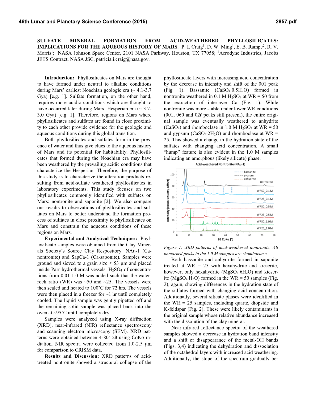 Sulfate Mineral Formation from Acid-Weathered Phyllosilicates: Implications for the Aqueous History of Mars