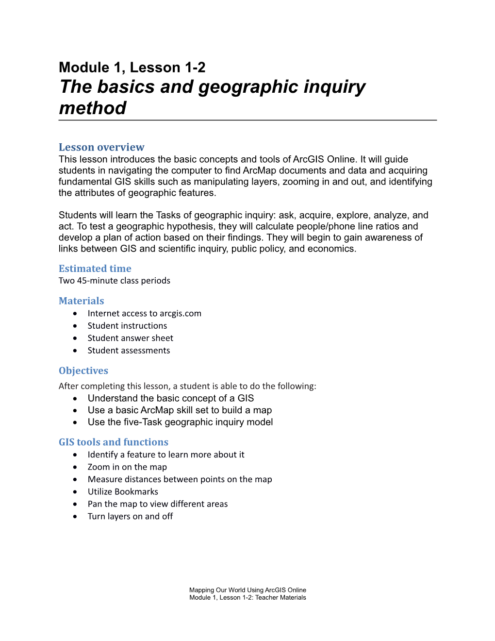 The Basics and Geographic Inquiry Method