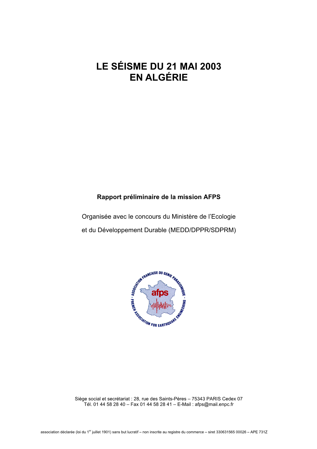 Le Séisme Du 21 Mai 2003 En Algérie