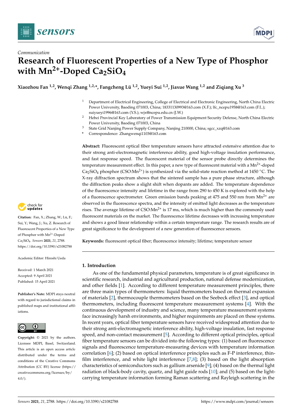 Research of Fluorescent Properties of a New Type of Phosphor with Mn2